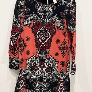 H&M Black and Red Floral Dress